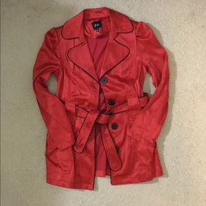 Free: Red mini length trench coat